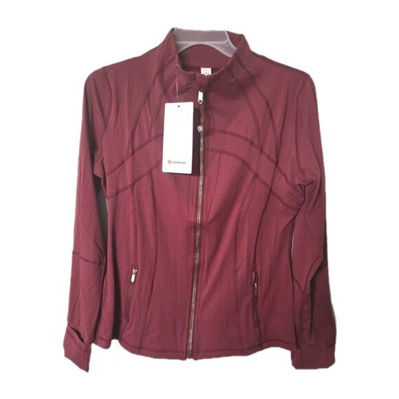 Lululemon Burgundy Define Jacket Gold Zipper Size 12 - Picture 3 of 10